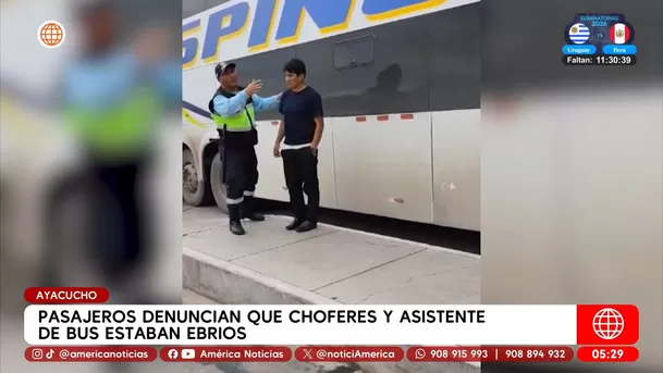 Choferes ebrios pusieron en riesgo a pasajeros en bus a Ayacucho. Foto: América Noticias