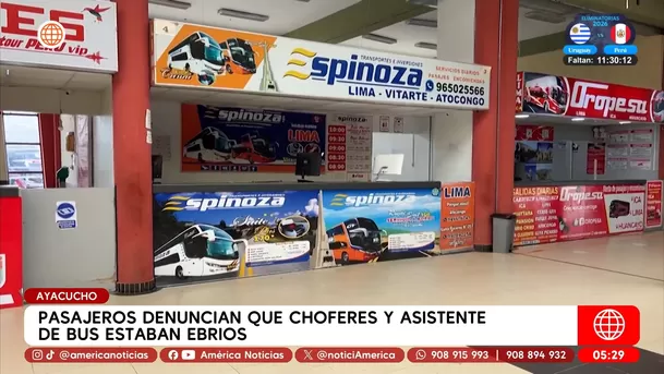 Choferes ebrios pusieron en riesgo a pasajeros en bus a Ayacucho. Foto: América Noticias