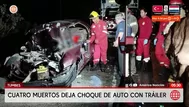 Choque de auto con tráiler deja cuatro muertos en Tumbes