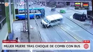Choque de bus y combi deja una mujer muerta en Puente Piedra