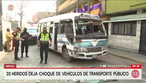 Choque de buses deja 20 heridos en el Rímac por competencia. Foto y video: América Noticias