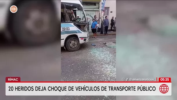 Choque de buses deja 20 heridos en el Rímac por competencia. Foto: América Noticias
