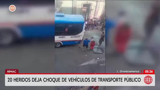 Choque de buses deja 20 heridos en el Rímac por competencia. Foto: América Noticias
