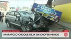 Choque de camioneta y camión en San Juan de Miraflores