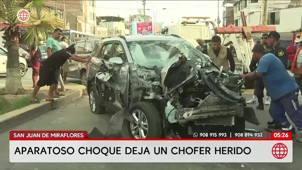 Choque de camioneta y camión deja un herido en San Juan de Miraflores. Foto: América Noticias