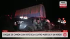 Choque deja cuatro muertos en la vía Panamericana Sur en Tacna
