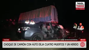 Choque deja cuatro muertos en la vía Panamericana Sur en Tacna. Foto y video: América Noticias 