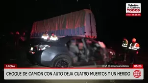 Choque deja cuatro muertos en la vía Panamericana Sur en Tacna. Foto y video: América Noticias 