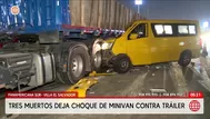 Choque deja tres muertos en la Panamericana Sur