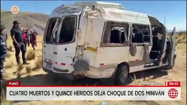 Puno: cuatro personas murieron y 15 quedaron heridas tras colisión de dos miniván/ América Noticias Puno: cuatro personas murieron y 15 quedaron heridas tras colisión de dos miniván/ América Noticias