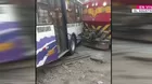 Choque entre bus de la línea A y tren andino en El Agustino deja diez heridos