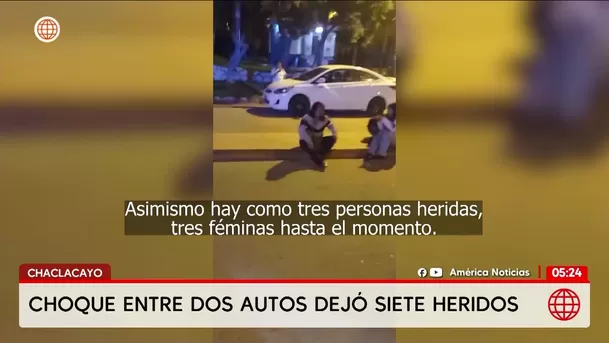 Choque entre dos autos deja siete heridos en Chaclacayo. Foto: América Noticias