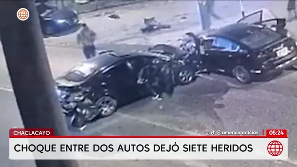 Choque entre dos autos deja siete heridos en Chaclacayo. Foto: América Noticias
