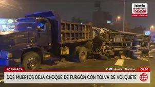 Choque entre furgón y volquete deja dos muertos en Jicamarca. Foto y video: América Noticias