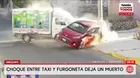 Choque entre taxi y furgoneta deja una joven muerta en Arequipa