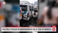 Choque múltiple en Independencia deja casi 20 personas heridas