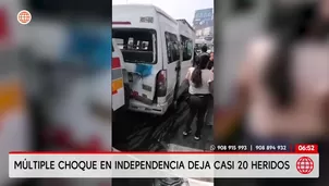 Choque múltiple en Independencia deja casi 20 personas heridas. Foto y video: América Noticias
