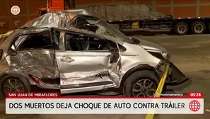 Choque en San Juan de Miraflores deja dos muertos. Foto y video: América Noticias