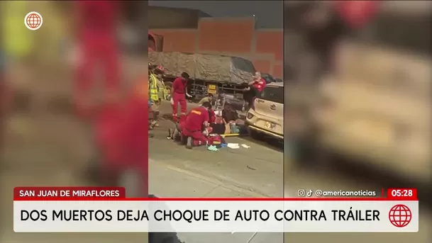 Choque en San Juan de Miraflores deja dos muertos. Foto: América Noticias