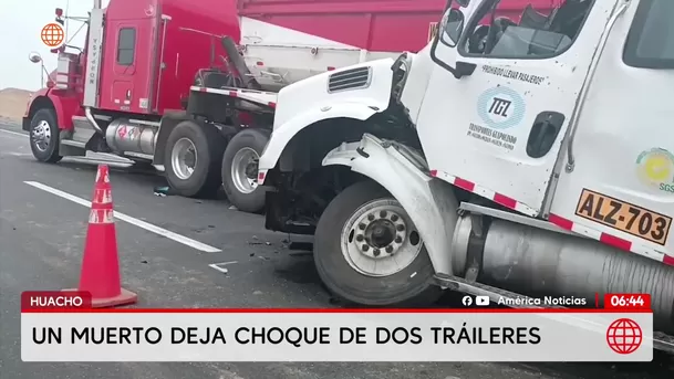 Choque de tráilers en Huacho deja un muerto y bloqueo de 7 horas/ América Noticias Choque de tráilers en Huacho deja un muerto y bloqueo de 7 horas/ América Noticias
