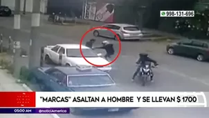 Cámara de vigilancia captó el violento asalto en la vía pública.