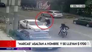 Cámara de vigilancia captó el violento asalto en la vía pública.