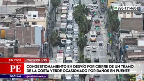 Tráfico intenso en Chorrillos tras cierre de tramo en la Costa Verde. Foto y video: América Noticias