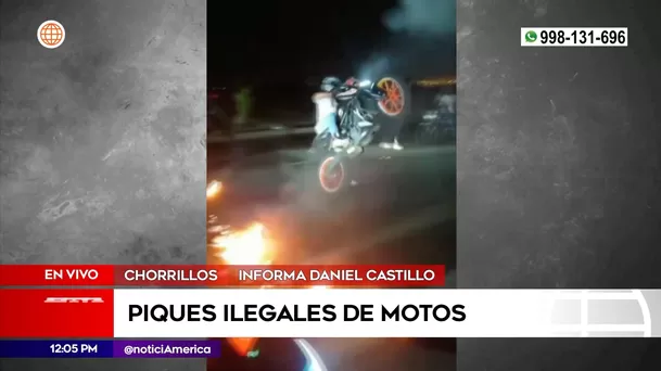 Piques ilegales de motos en Chorrillos. Foto: América Noticias Piques ilegales de motos en Chorrillos. Foto: América Noticias