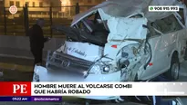 Hombre murió al volcarse combi que habría robado en Chorrillos. Foto y video: América Noticias