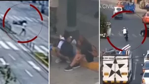 Motociclista se despistó, dejó a su acompañante herida y desató persecución en Chorrillos - Foto y video: Canal N