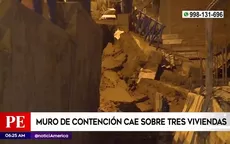 Chorrillos: Muro de contención cae sobre tres viviendas - Noticias de chorrillos