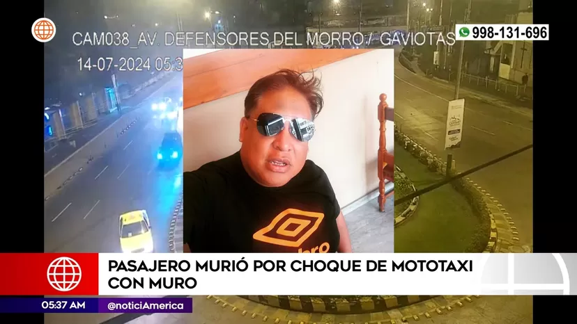 Chorrillos: Pasajero murió tras choque de mototaxi con muro