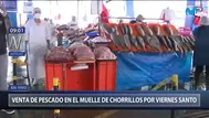 Chorrillos: Venta de pescado en el muelle por viernes santo