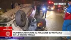 Chosica: Hombre salvó de morir al volcar su vehículo en la autopista Ramiro Prialé