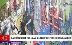 Chosica: Ladrón roba celular a mujer dentro de minimarket  - Noticias de carlos-gallardo