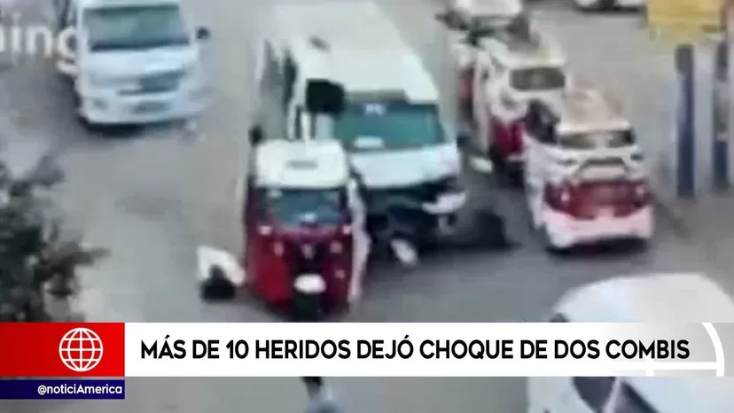 Chosica: Más de 10 heridos dejó el choque de dos combis