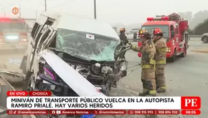 Chosica: Miniván se vuelca en la Ramiro Prialé y deja 19 heridos. Foto y video: Canal N
