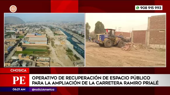 Obras para ampliación de la carretera Ramiro Prialé en Chosica. Foto: América Noticias