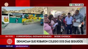 Denuncian robos en colegio de Chosica. Foto y video: América Noticias