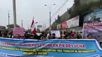 La protesta ha generado congestión vehicular en la carretera central, ya que los buses de provincia no pueden avanzar hacia Lima. / Video: Canal N