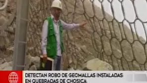 Reportan robo de geomallas en Chosica