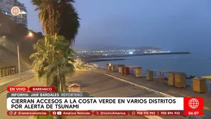 Cierran accesos a la Costa Verde en varios distritos por alerta de tsunami. Foto y video: América Noticias
