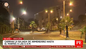 Cierran bajada de Armendáriz hasta el martes 1 de abril en Miraflores. Foto y video: América Noticias