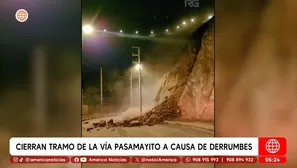 Cierran tramo de Pasamayito por derrumbes en Comas. Foto y video: América Noticias