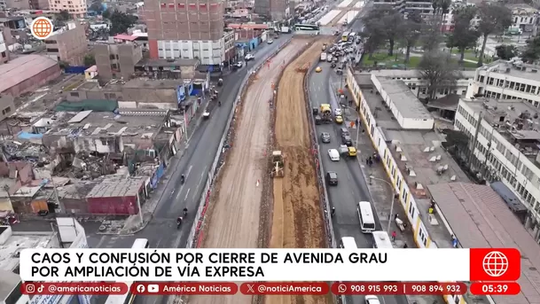 Cierre de avenida Grau causa caos por obras de Vía Expresa Grau. Foto: América Noticias