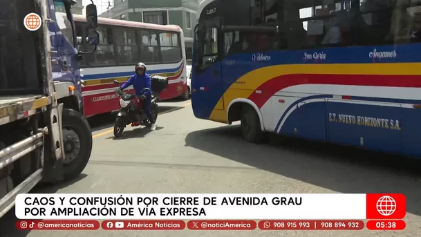 Cierre de avenida Grau causa caos por obras de Vía Expresa Grau. Foto: América Noticias