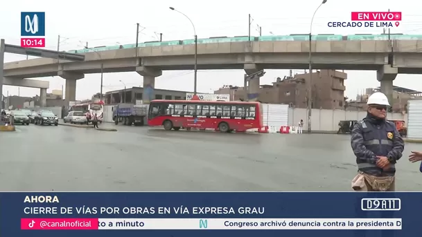 Desde este lunes cierran tramo de la Vía Expresa Grau. Foto: Canal N Desde este lunes cierran tramo de la Vía Expresa Grau. Foto: Canal N