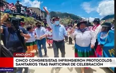 Cinco congresistas infringieron protocolos sanitarios durante celebración en Ayacucho - Noticias de protocolos