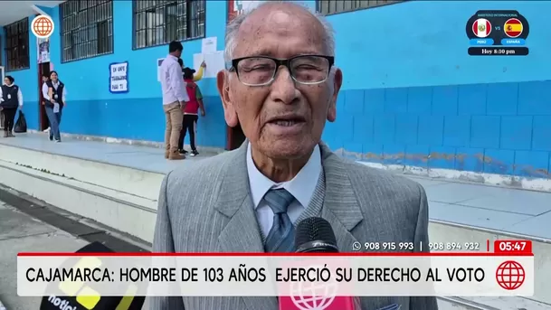 Ciudadanos de 101 y 103 años ejercieron su derecho al voto. Foto: América Noticias Ciudadanos de 101 y 103 años ejercieron su derecho al voto. Foto: América Noticias