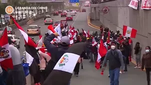 La marcha se dirigió hacia el Ministerio de Cultura, pero la Policía impidió su avance. Foto: América Noticias